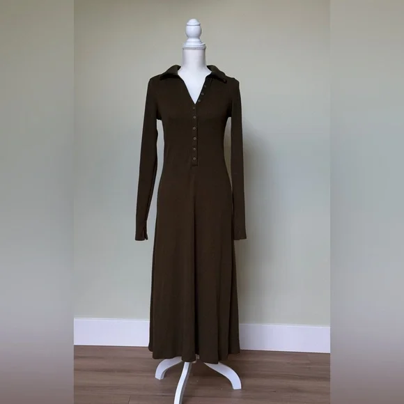 Old Navy | Dresses | Old Navy Dark Green Long Sleeve Dress Size Medium Tall  | Poshmark